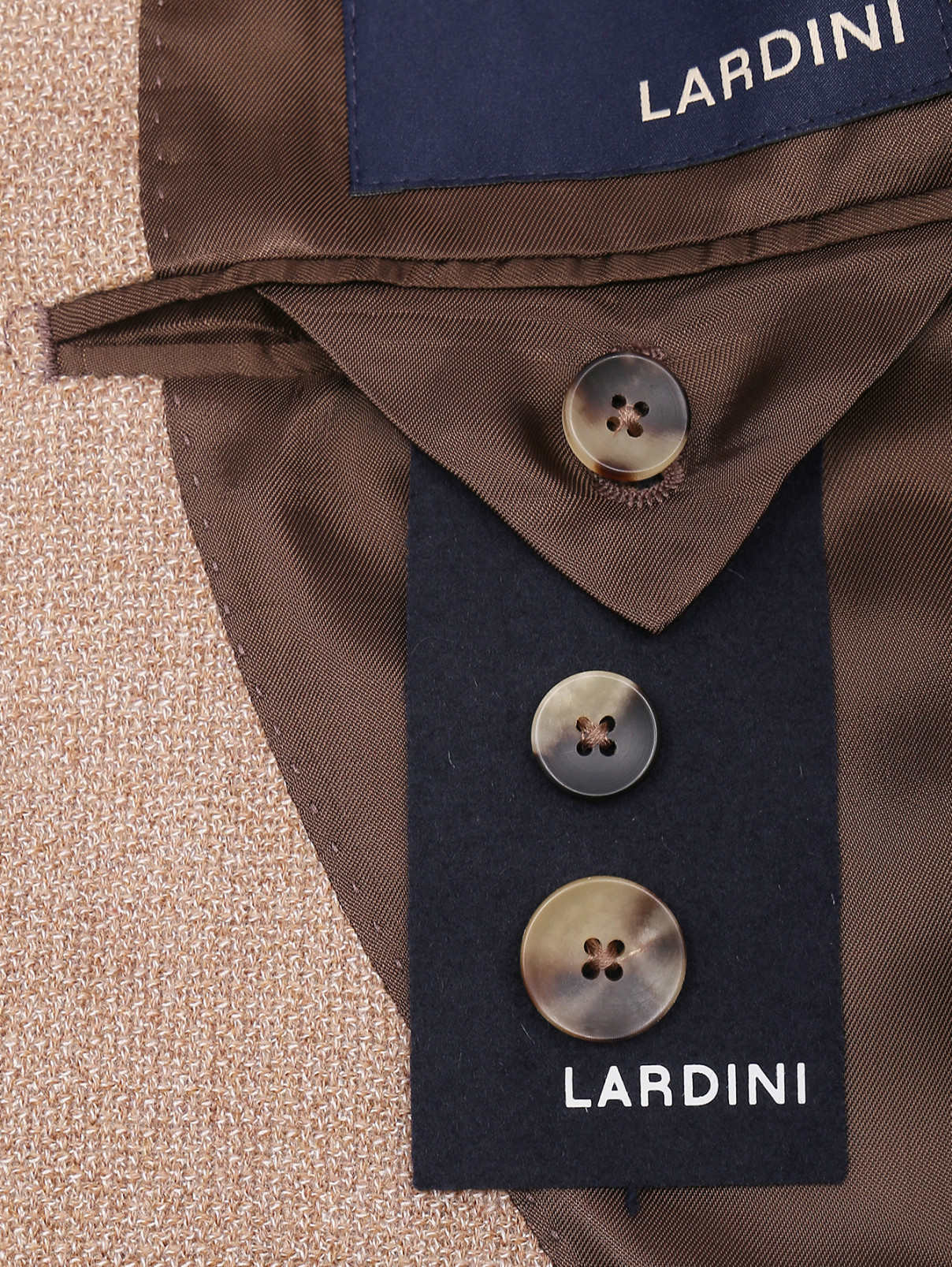 Пиджак из шерсти с узором LARDINI  –  Деталь2  – Цвет:  Бежевый