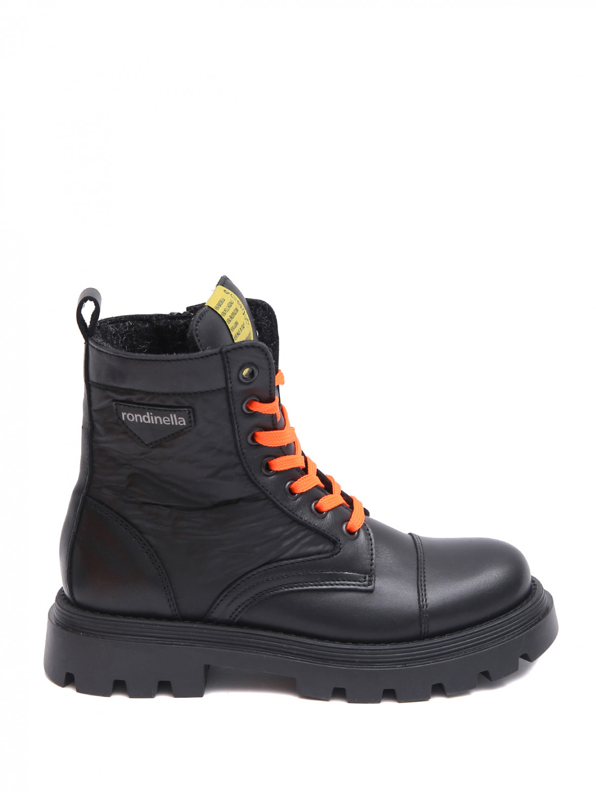 Ботинки с акцентными шнурками Rondinella  –  Обтравка1  – Цвет:  Черный
