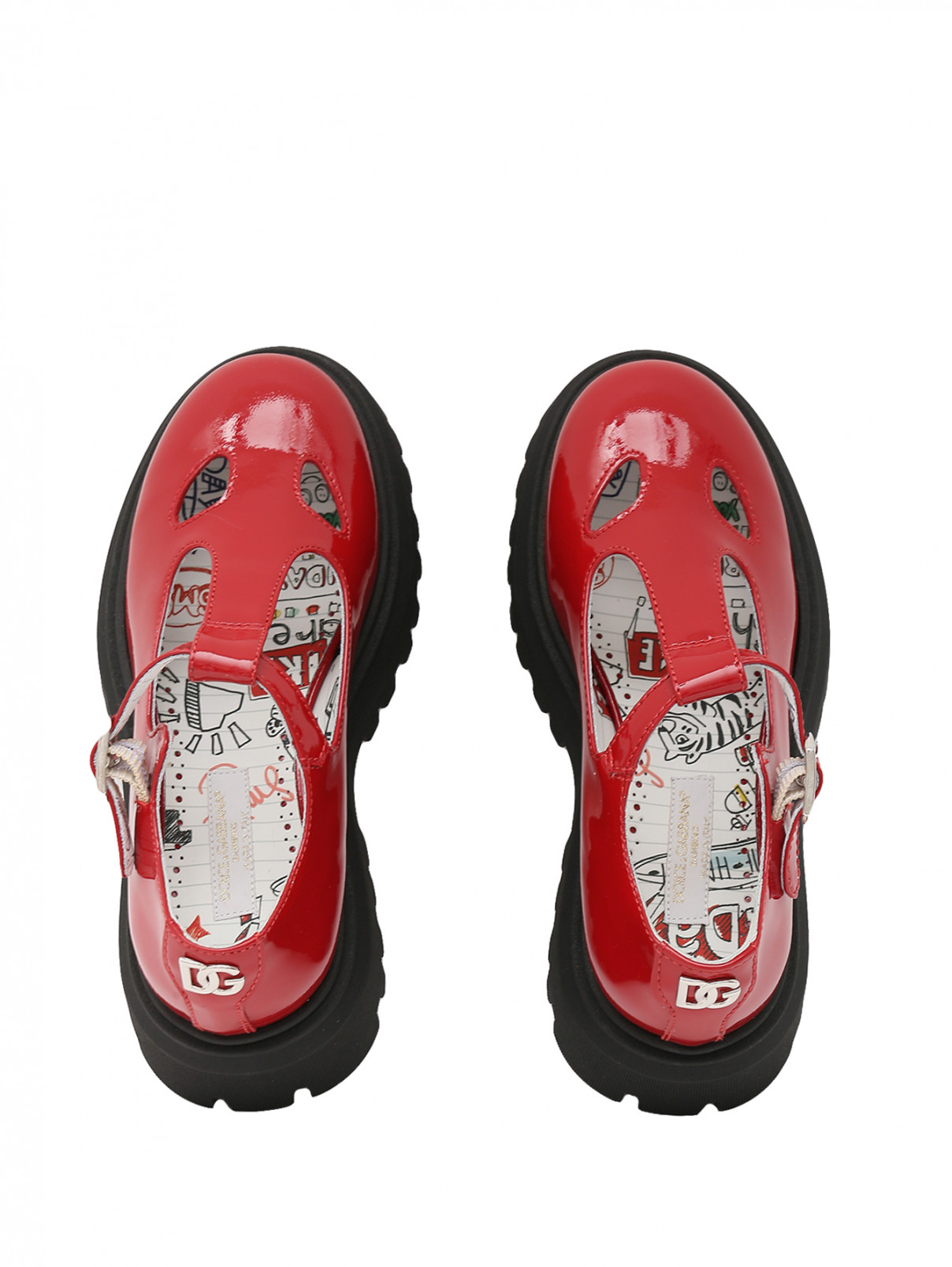 Лакированные туфли с пряжкой Dolce & Gabbana  –  Обтравка4  – Цвет:  Красный