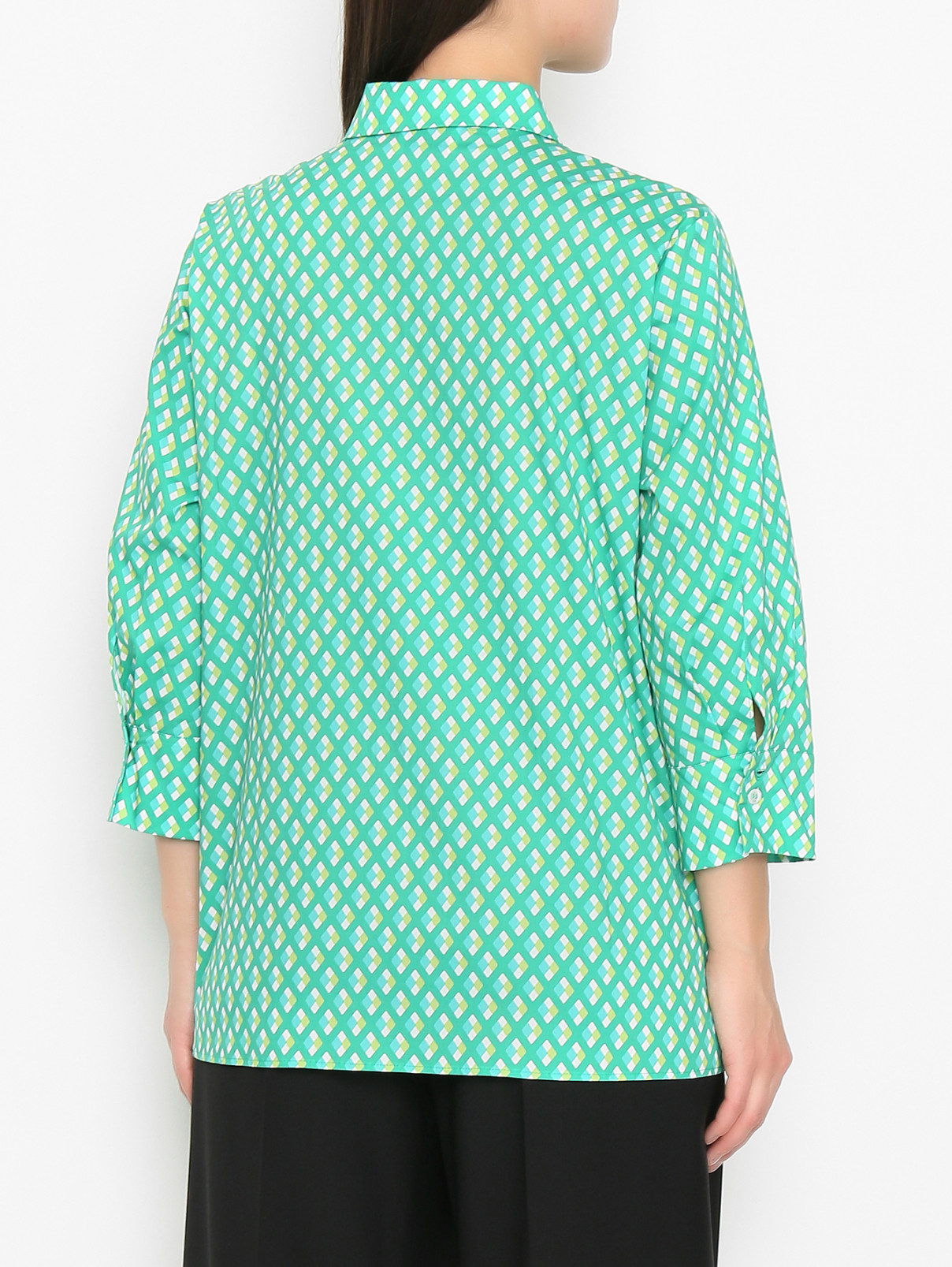 Рубашка из хлопка с узором Marina Rinaldi  –  МодельВерхНиз1  – Цвет:  Узор