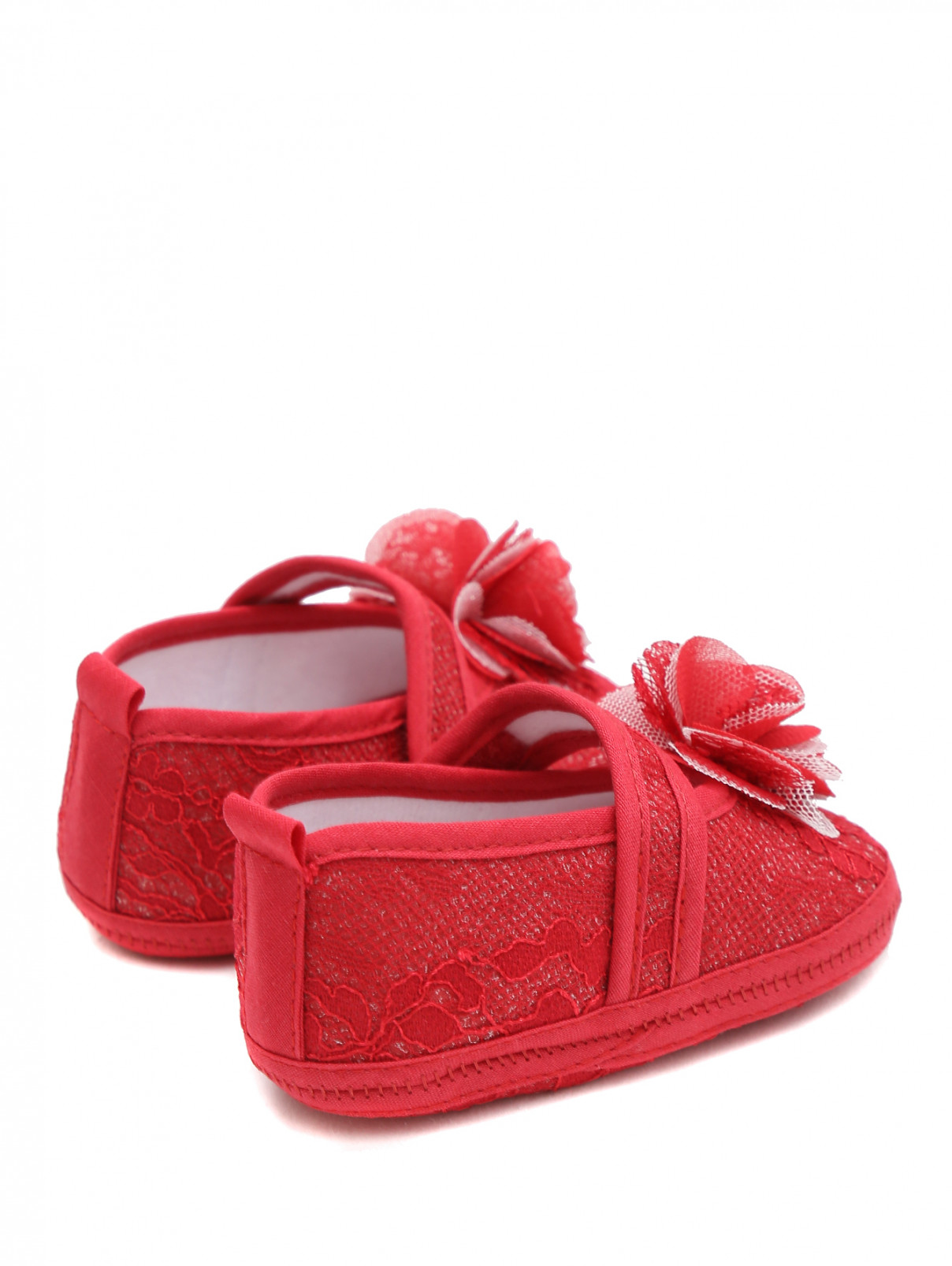 Пинетки текстильные с блестками Aletta  –  Обтравка2  – Цвет:  Красный