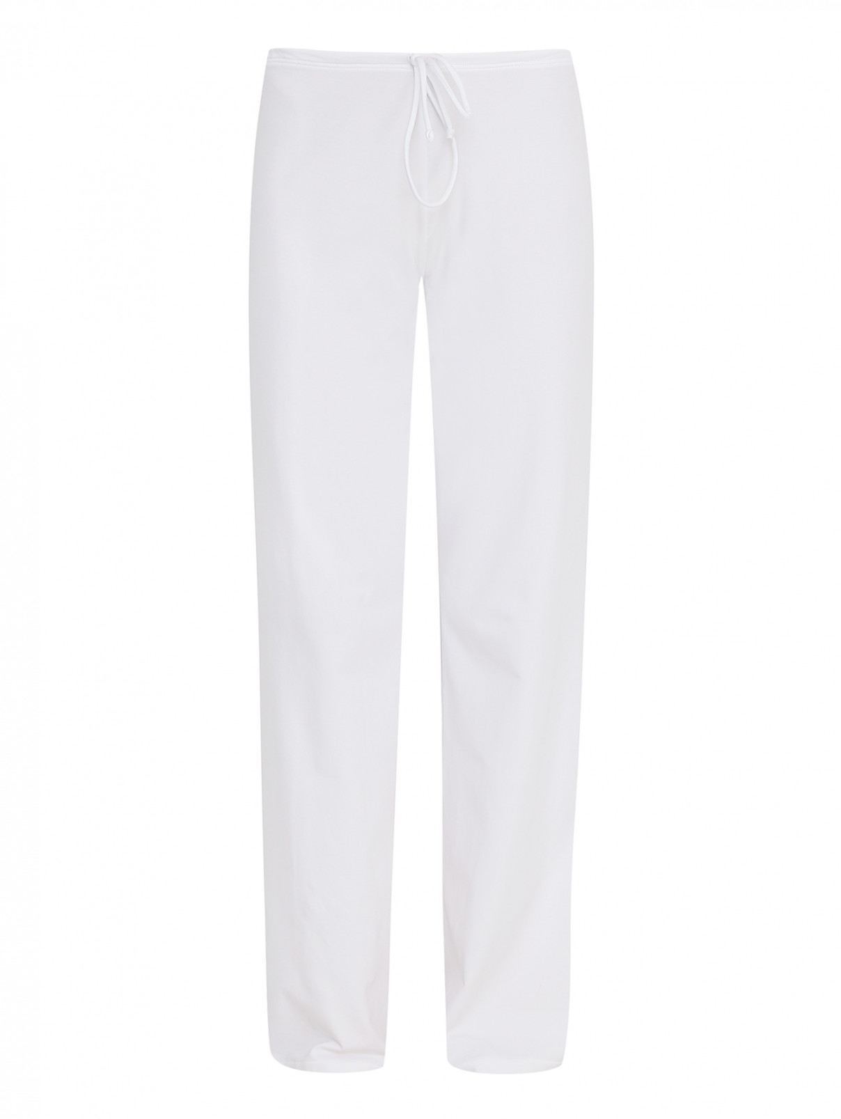 Трикотажные брюки из хлопка свободного кроя La Perla  –  Общий вид  – Цвет:  Белый