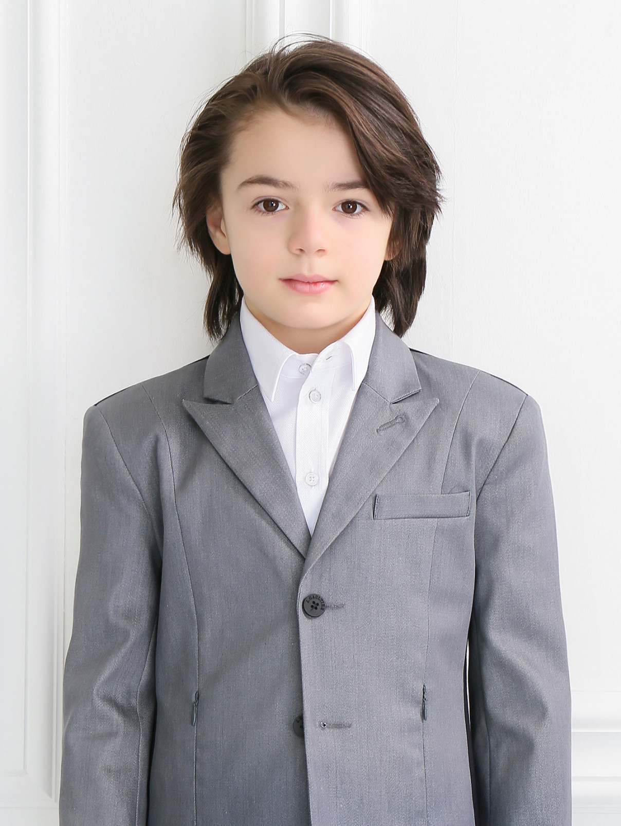 Пиджак с трикотажной спинкой Gaultier Junior  –  Модель Общий вид1  – Цвет:  Серый
