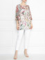 Блуза с цветочным узором Marina Rinaldi  –  МодельОбщийВид