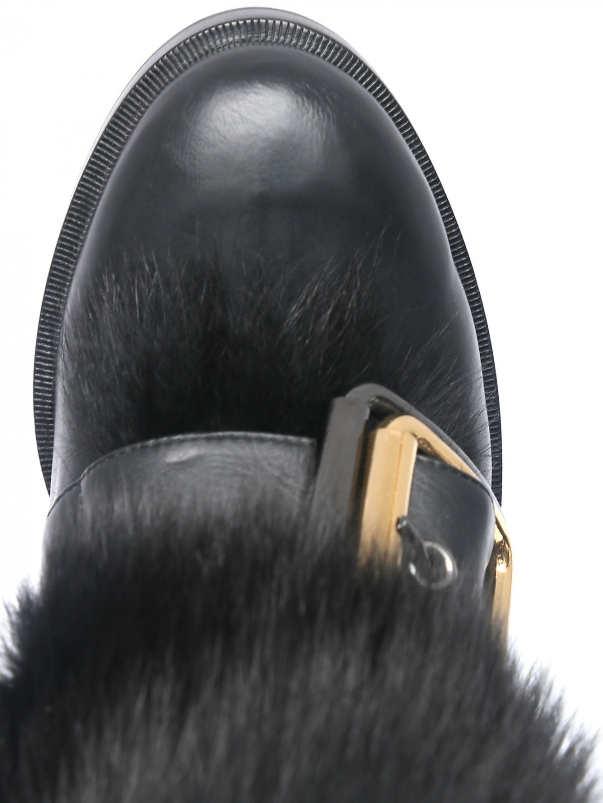 Ботинки из гладкой кожи с меховой отделкой Le Silla  –  Обтравка3  – Цвет:  Черный