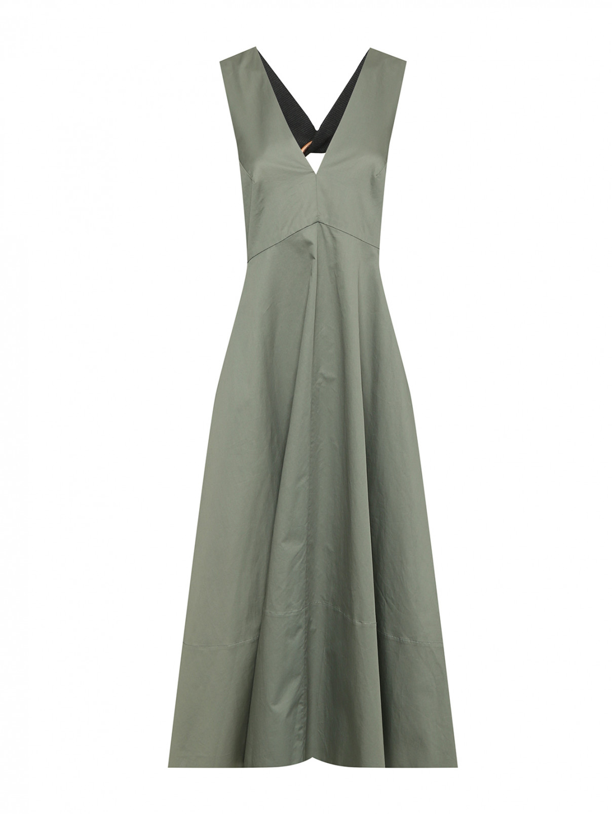 Платье однотонное из хлопка с карманами TIBI  –  Общий вид