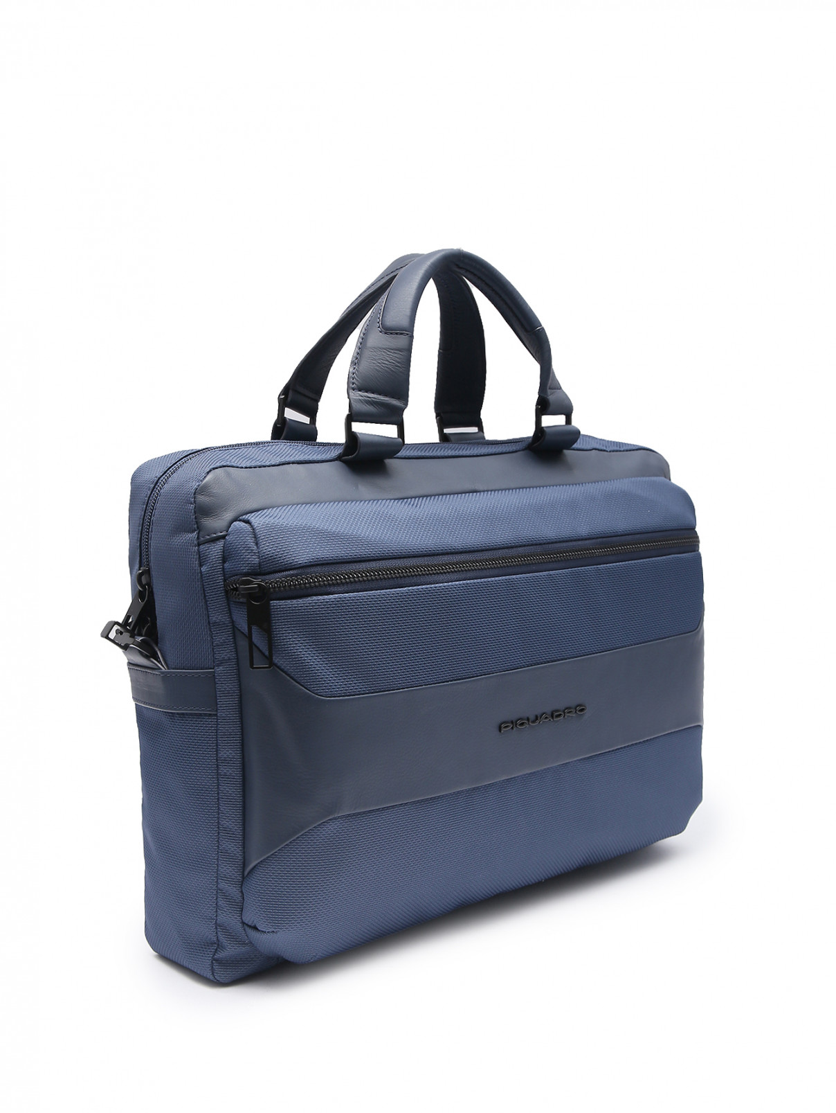 Комбинированная сумка на коротких ручках Piquadro  –  Обтравка1  – Цвет:  Синий
