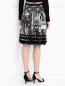 Плиссированная юбка из шелка  с абстрактным узором Jean Paul Gaultier  –  Модель Верх-Низ1