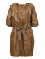 Пальто из кожи с перфорацией и рукавами 3/4 Giambattista Valli  –  Общий вид