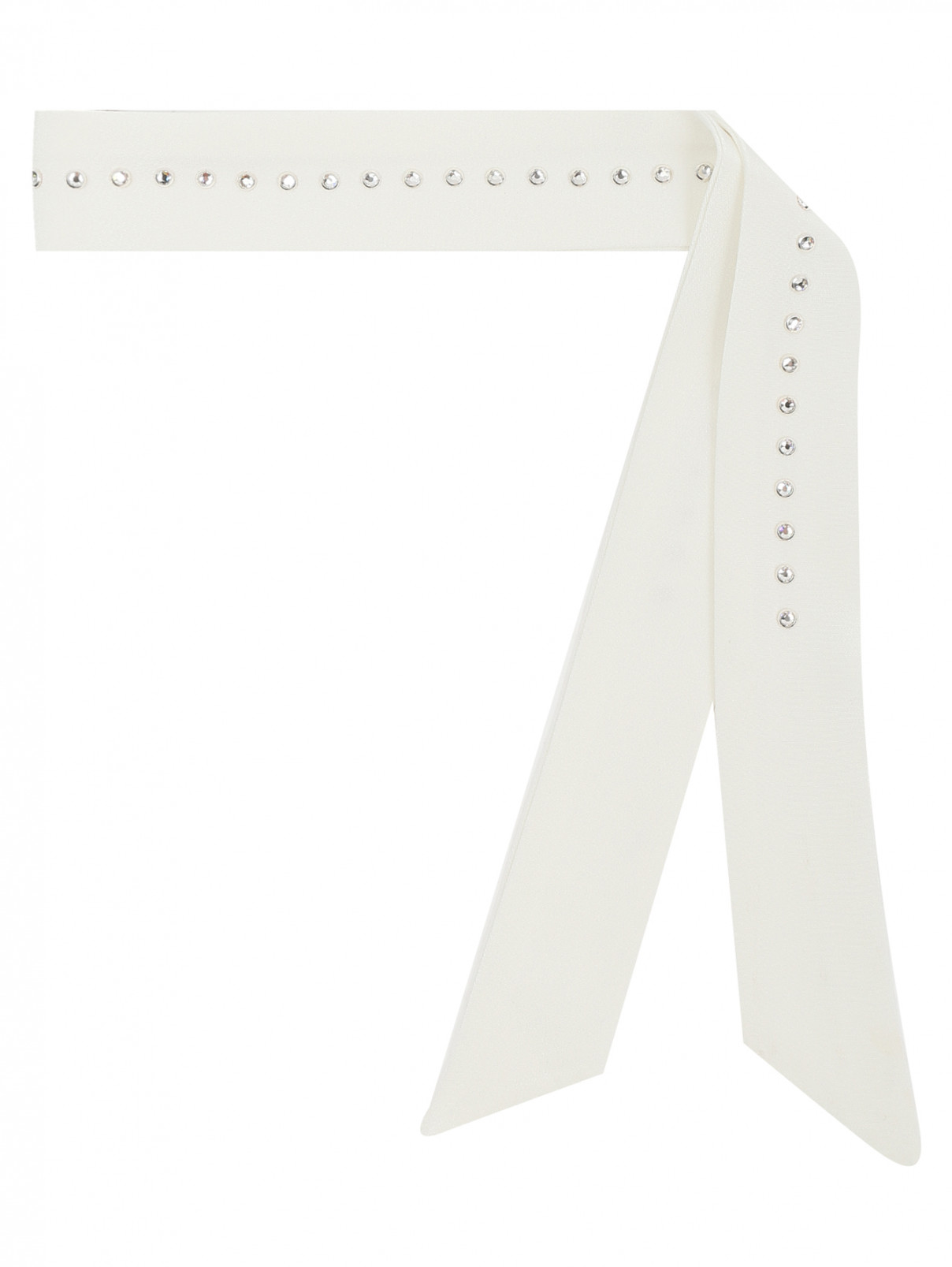 Шарф из шелка с декоративной отделкой Max Mara  –  Общий вид  – Цвет:  Белый