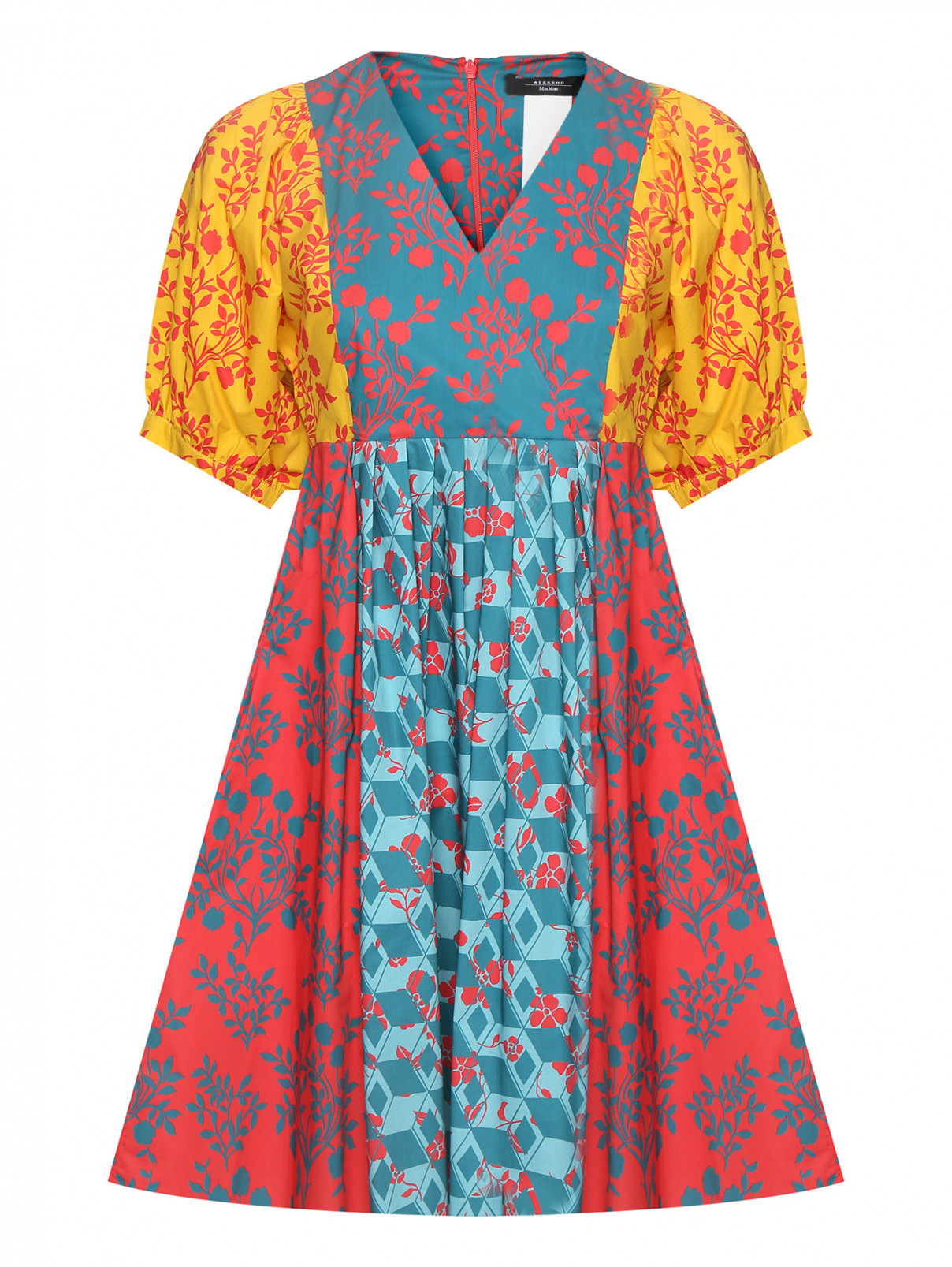 Платье из хлопка с узором Weekend Max Mara  –  Общий вид  – Цвет:  Мультиколор