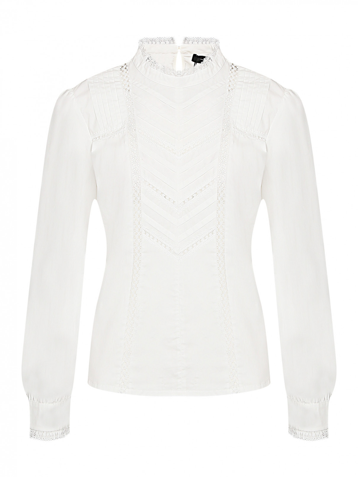 Рубашка из хлопка с кружевной отделкой Weekend Max Mara  –  Общий вид  – Цвет:  Белый