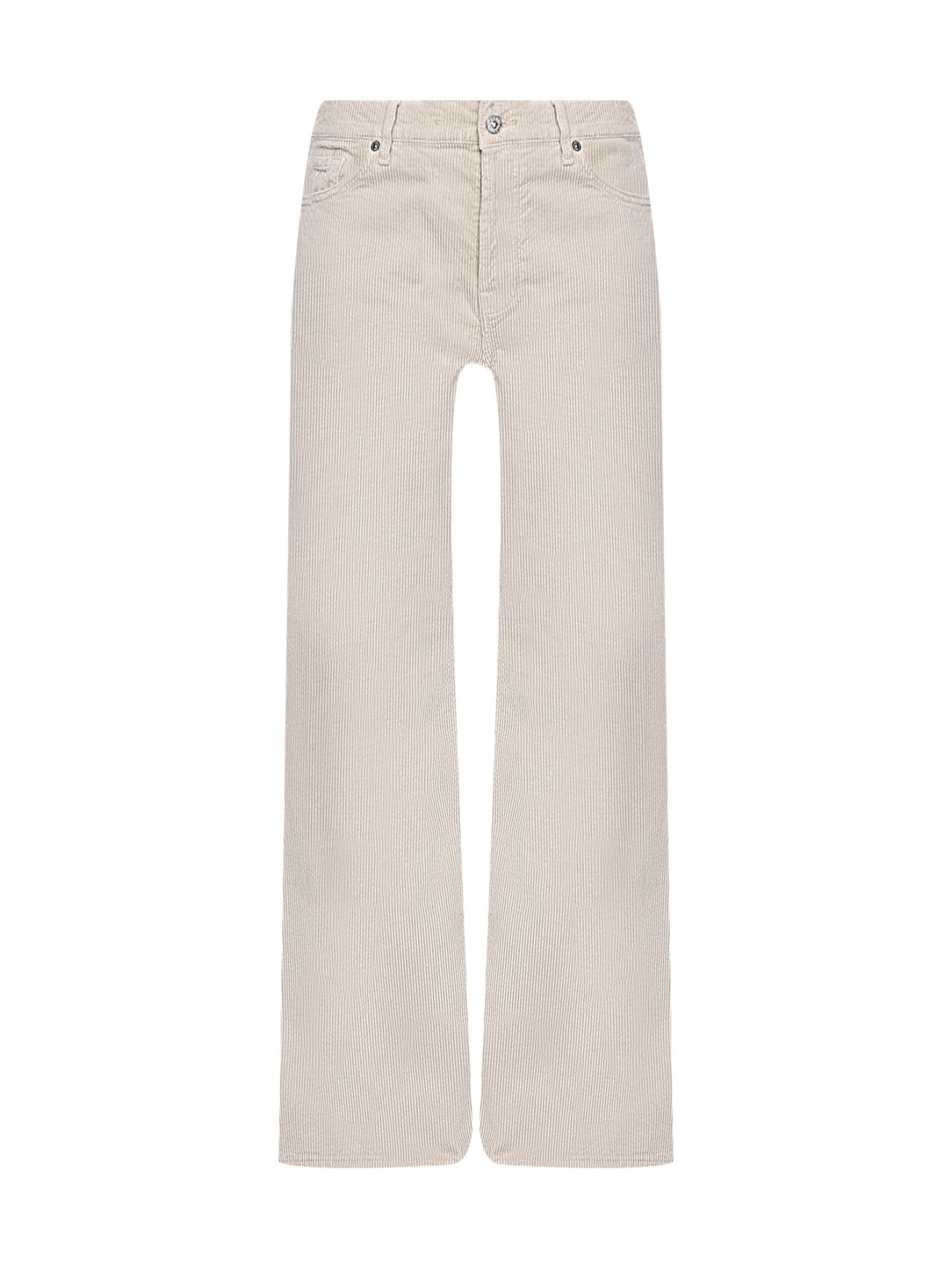 Вельветовые брюки с карманами 7 For All Mankind  –  Общий вид  – Цвет:  Бежевый