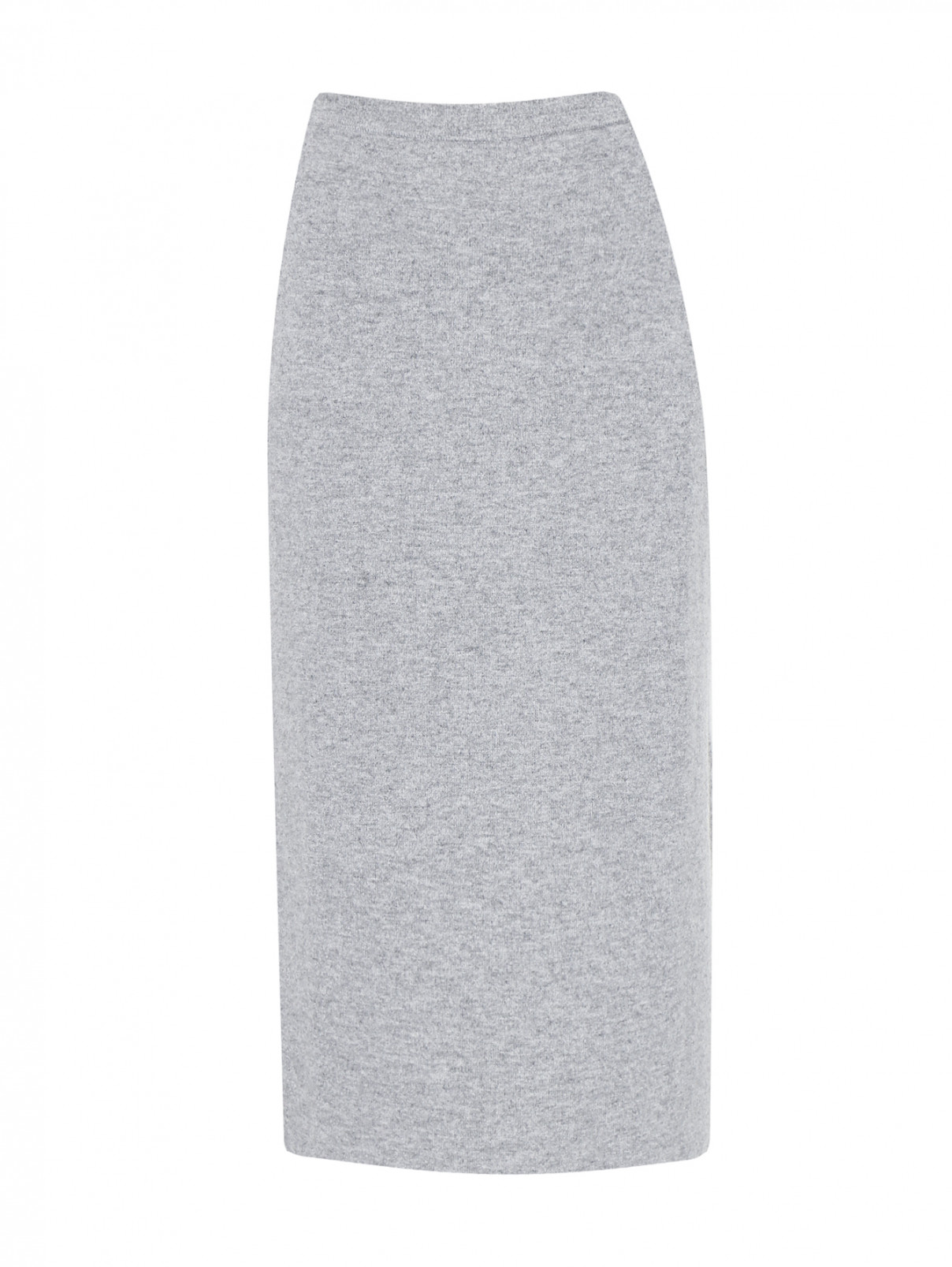 Юбка-миди из кашемира с разрезами Allude  –  Общий вид  – Цвет:  Серый