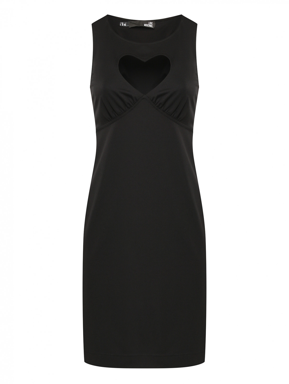Платье с вырезом-сердце Love Moschino  –  Общий вид  – Цвет:  Черный