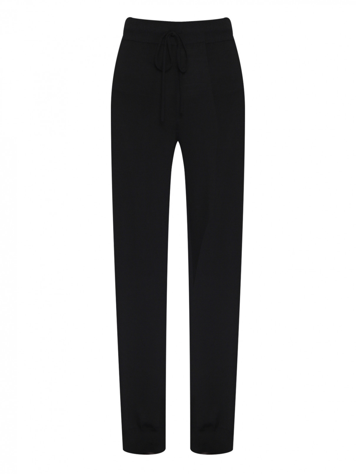 Трикотажные брюки на резинке Ermanno Scervino  –  Общий вид  – Цвет:  Черный