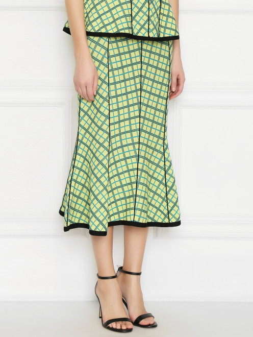 Юбка трикотажная из вискозы и хлопка, в клетку Antonio Marras - МодельВерхНиз