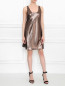 Платье на бретелях из шелка цвета металлик Alberta Ferretti  –  МодельОбщийВид