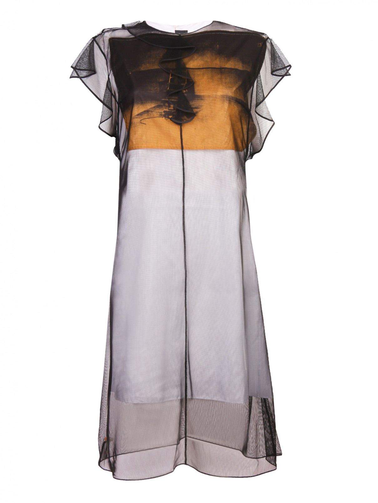 Платье-миди из сетки Calvin Klein 205W39NYC  –  Общий вид  – Цвет:  Мультиколор