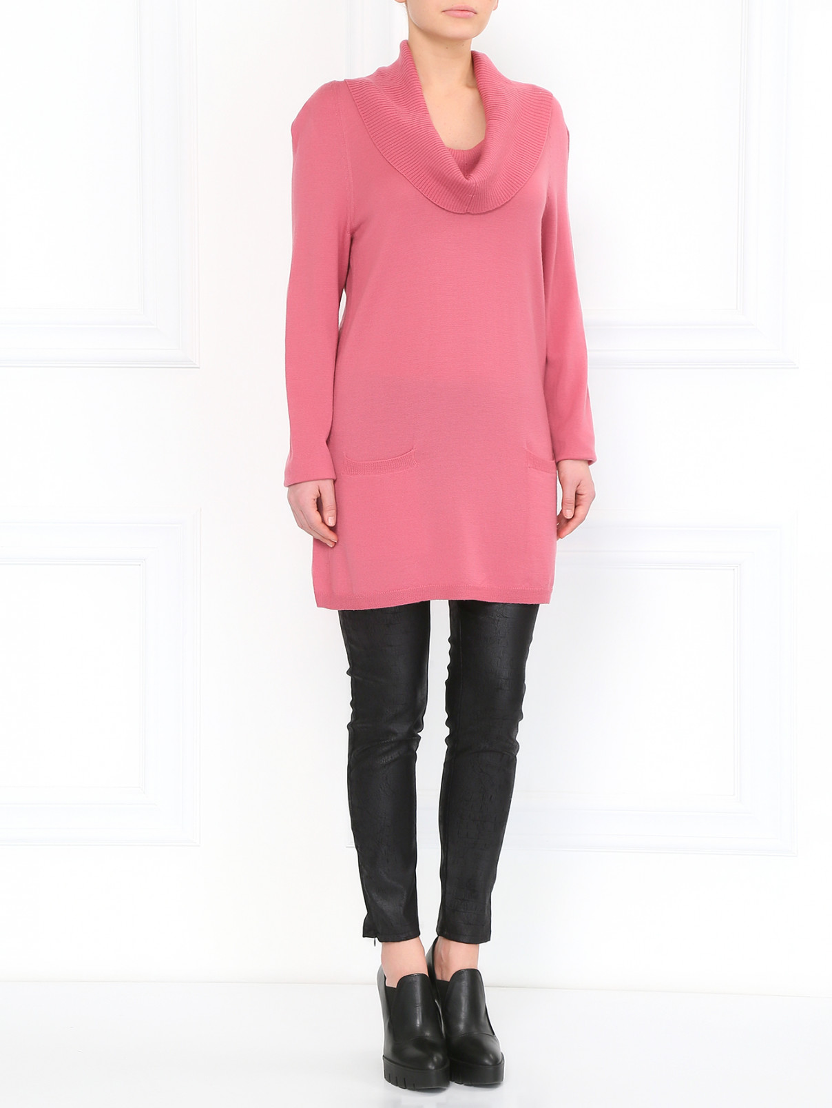 Джемпер из шерсти с боковыми карманами Moschino Cheap&Chic  –  Модель Общий вид  – Цвет:  Розовый