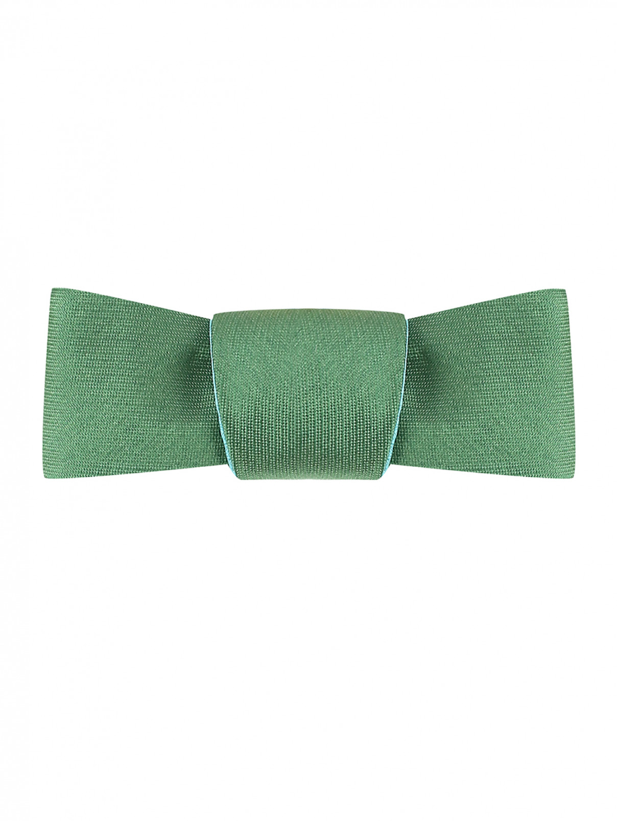 Двухсторонний галстук из шелковистого материала MiMiSol  –  Общий вид  – Цвет:  Зеленый