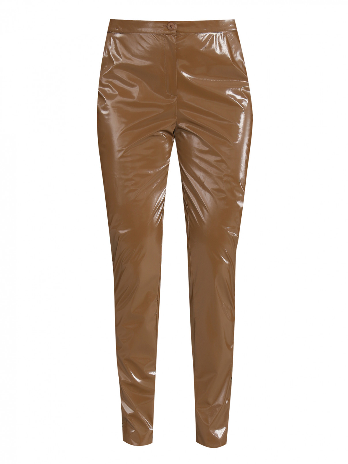 Прямые брюки из вискозы Marina Rinaldi  –  Общий вид  – Цвет:  Коричневый