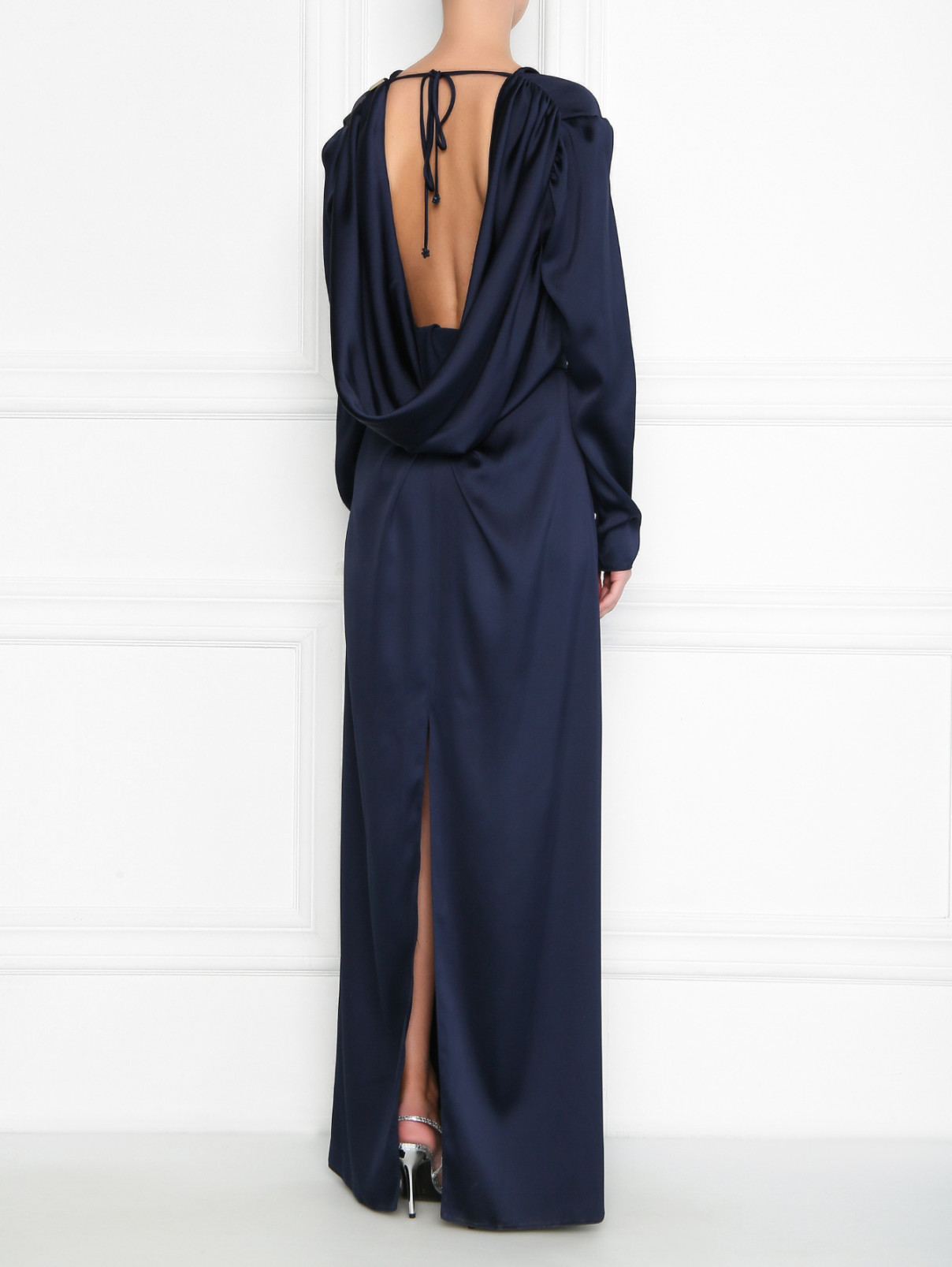 Платье-макси с драпировкой Rhea Costa  –  МодельВерхНиз1  – Цвет:  Синий