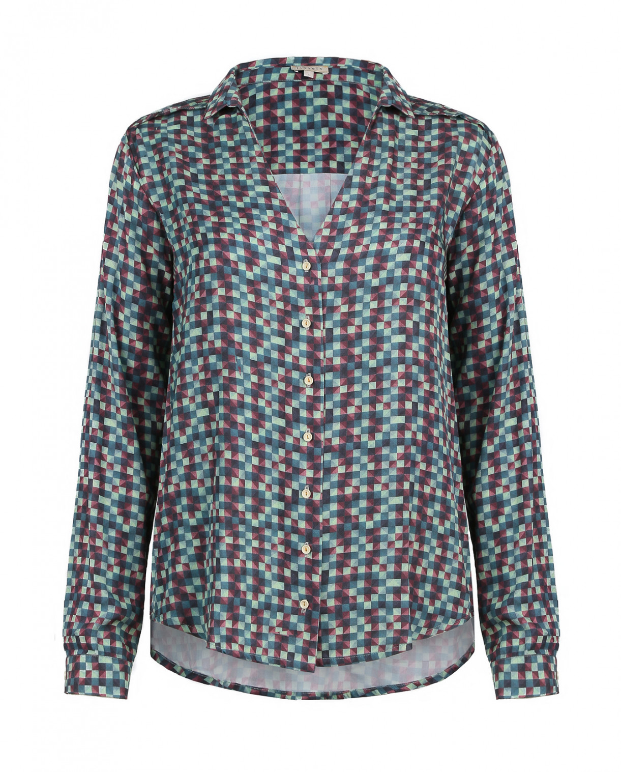 Блуза с графичным принтом V-образным вырезом Tinsels  –  Общий вид  – Цвет:  Узор