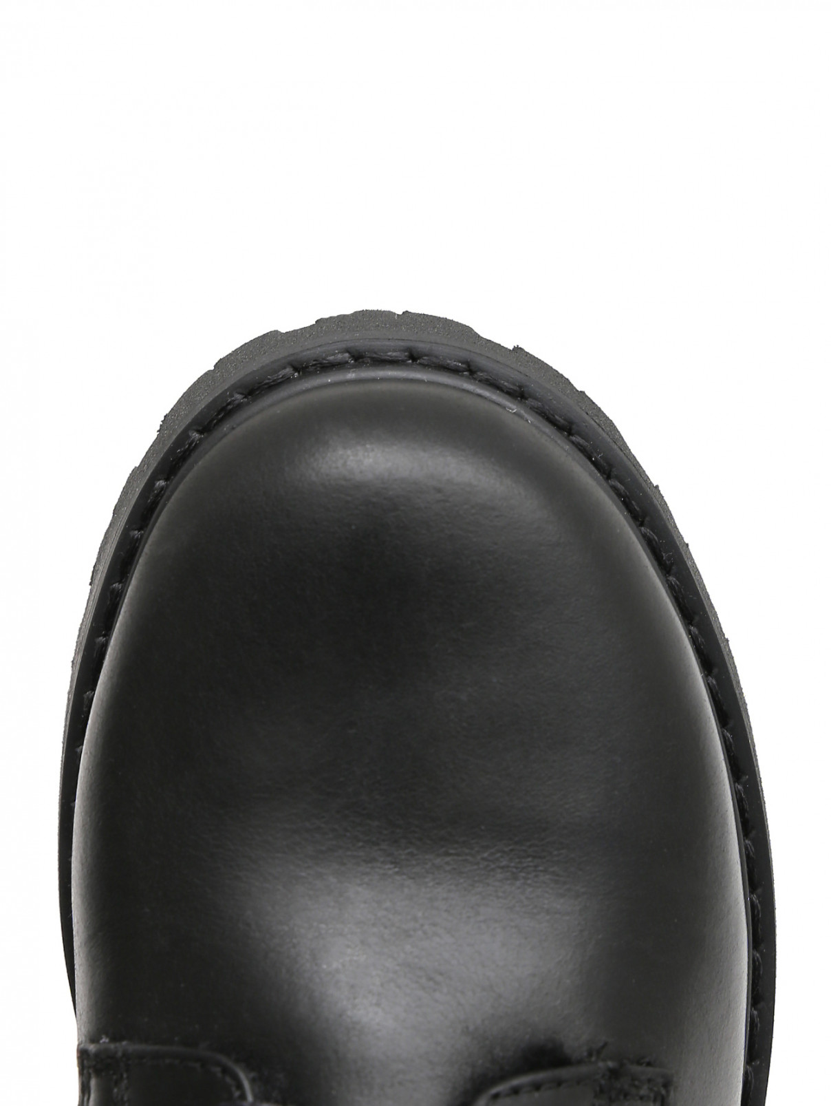 Ботинки из кожи на рефленой подошве Moschino  –  Обтравка3  – Цвет:  Черный
