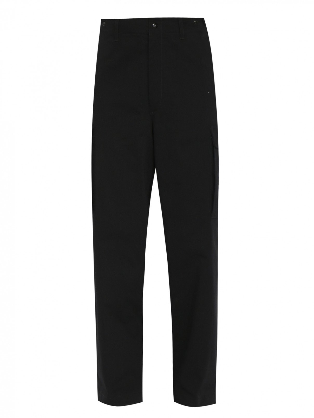 Трикотажные брюки из хлопка с накладными карманами Moncler  –  Общий вид  – Цвет:  Черный