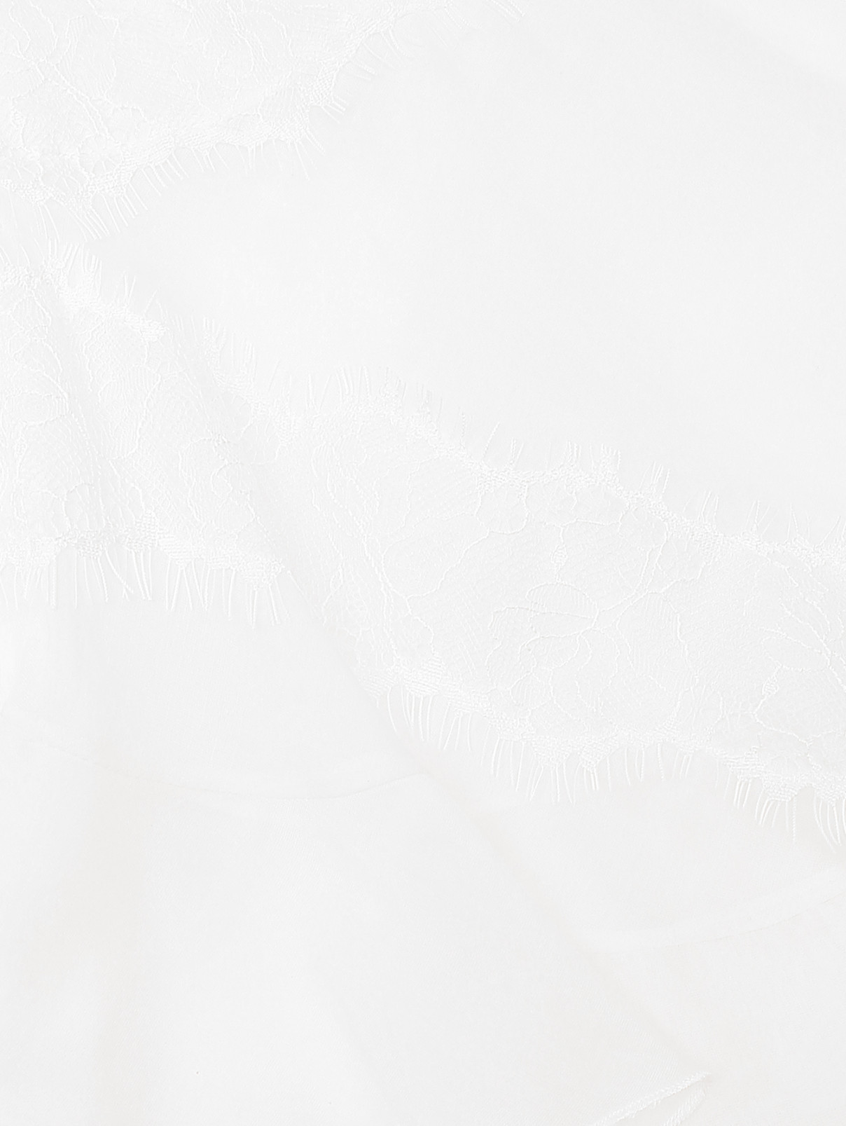 Платье из хлопка и шелка с кружевной отделкой Ermanno Firenze  –  Деталь1  – Цвет:  Белый