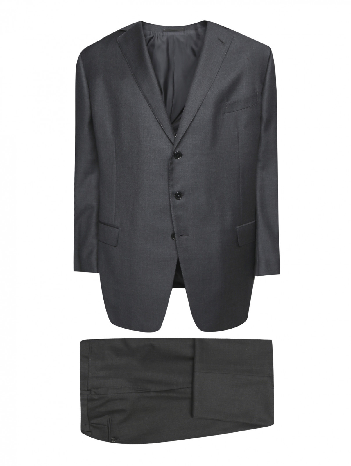 Классический костюм из шерсти Ermenegildo Zegna  –  Общий вид  – Цвет:  Черный