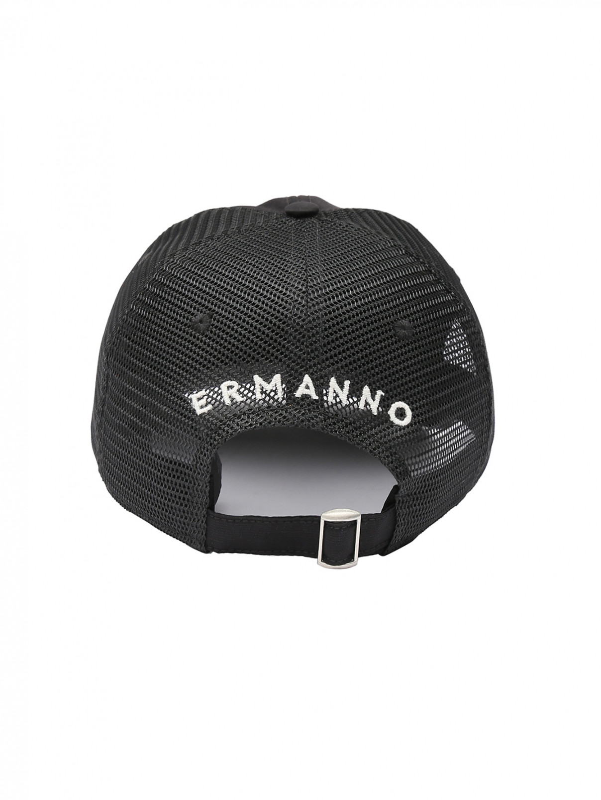 Бейсболка однотонная с вышивкой Ermanno Firenze  –  Обтравка2  – Цвет:  Черный