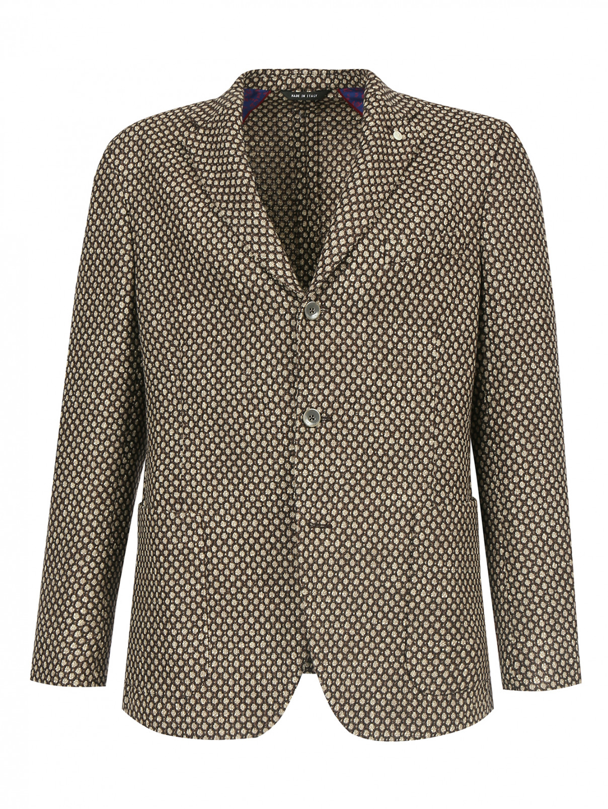 Пиджак из шерсти и шелка Andrea Neri  –  Общий вид  – Цвет:  Бежевый
