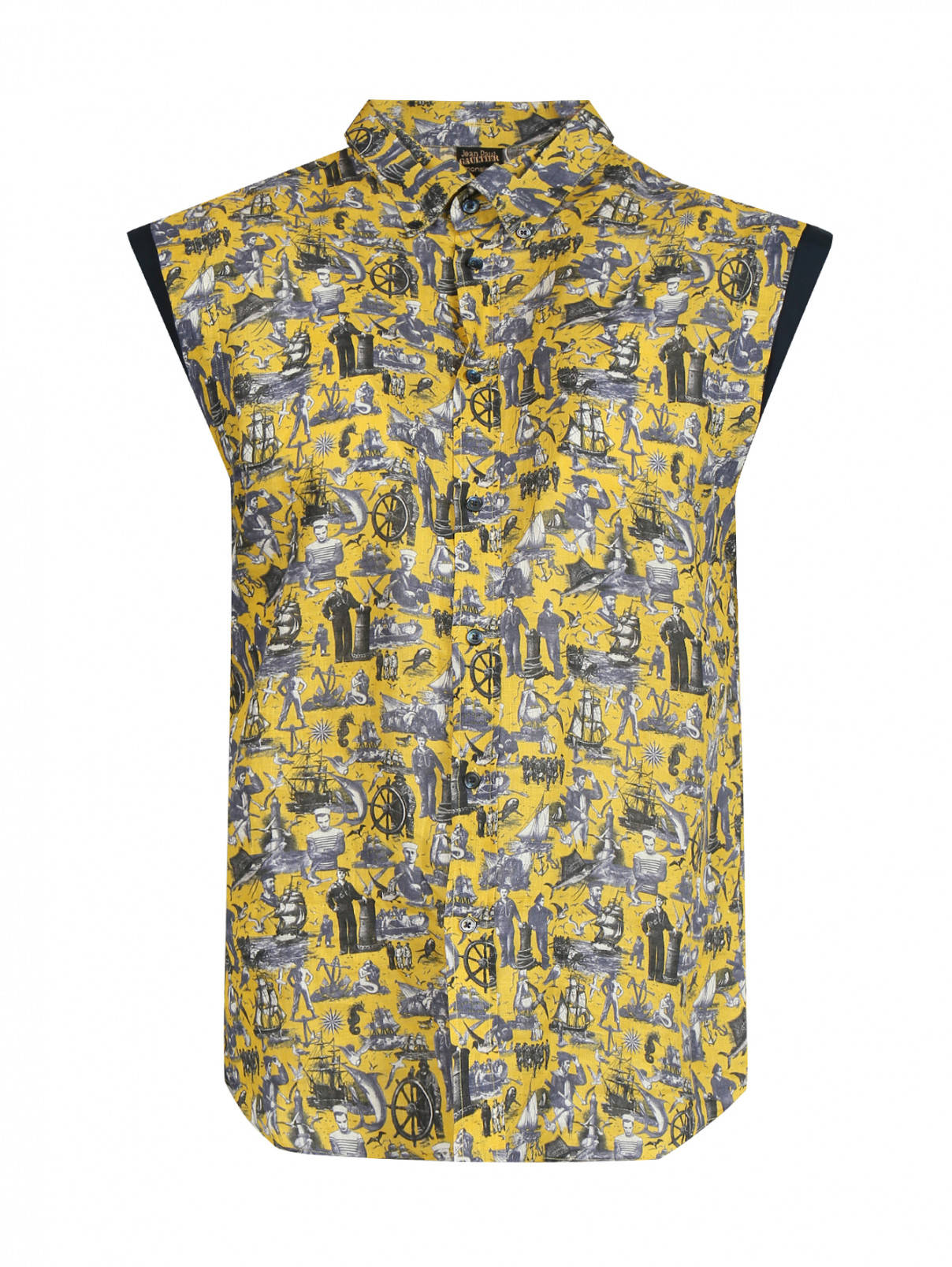 Рубашка без рукавов с узором Jean Paul Gaultier  –  Общий вид  – Цвет:  Узор