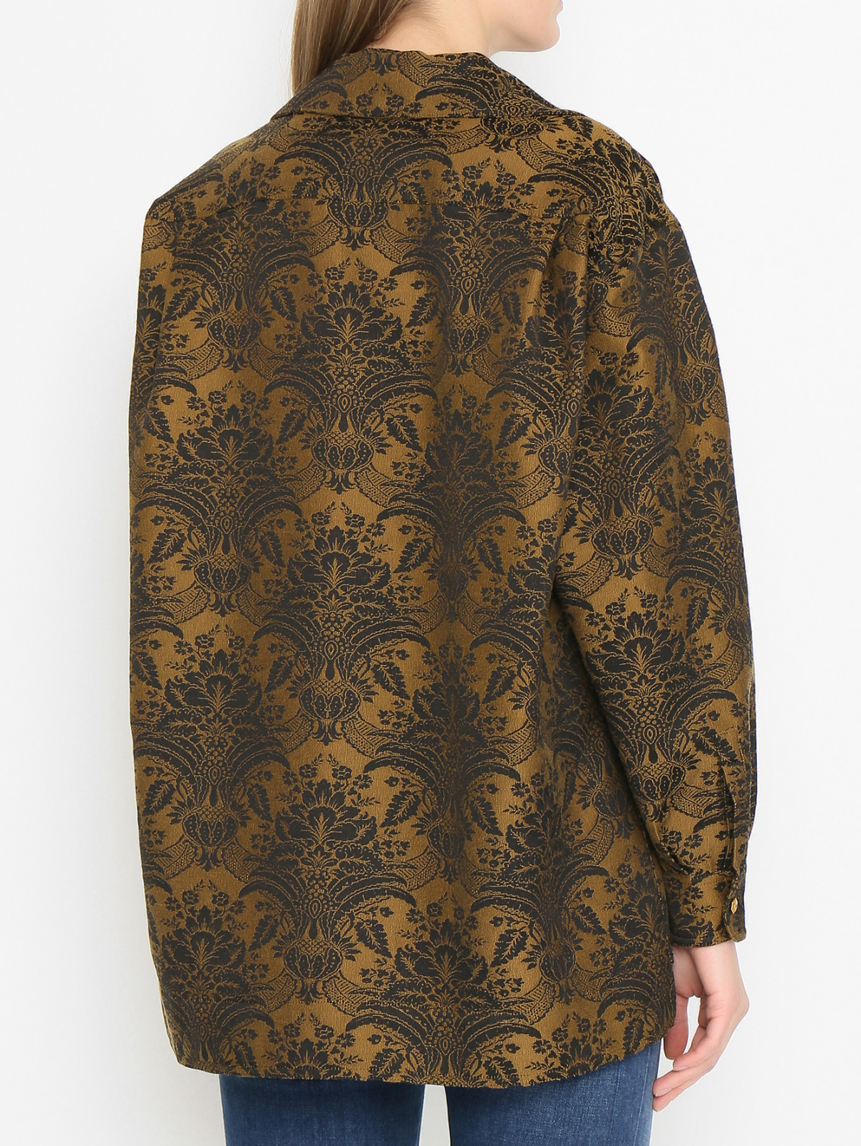 Блуза с узором и карманами Max Mara  –  МодельВерхНиз1  – Цвет:  Коричневый