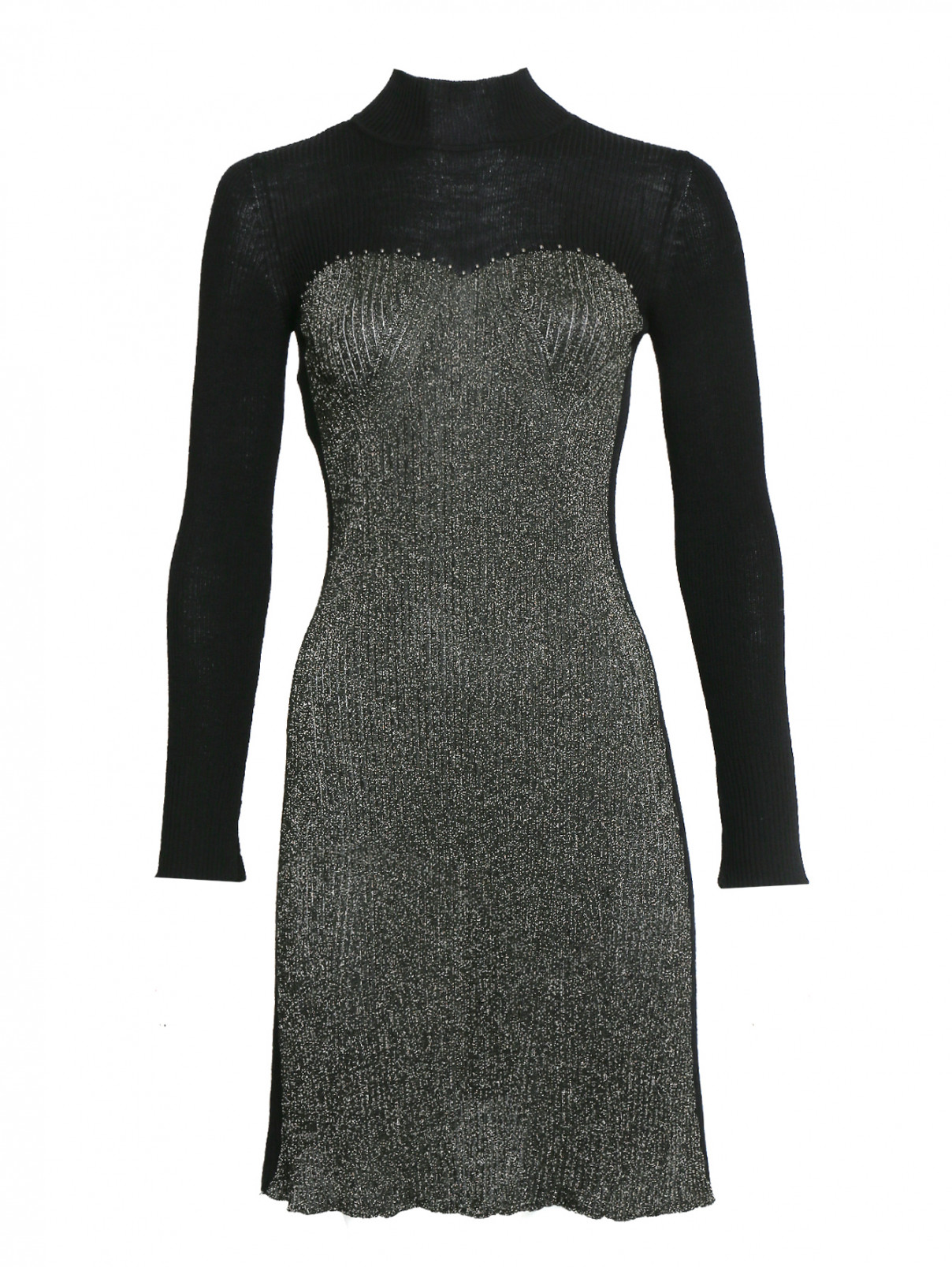 Платье с люриксом из вискозы Alberta Ferretti  –  Общий вид  – Цвет:  Черный