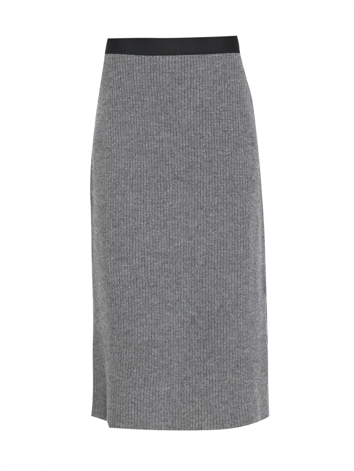 Трикотажная юбка из шерсти и кашемира Moncler  –  Общий вид  – Цвет:  Серый