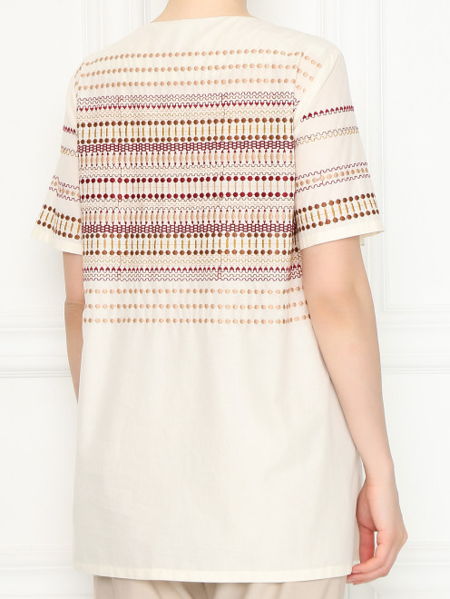 Блуза из хлопка с вышивкой Marina Rinaldi - МодельВерхНиз1