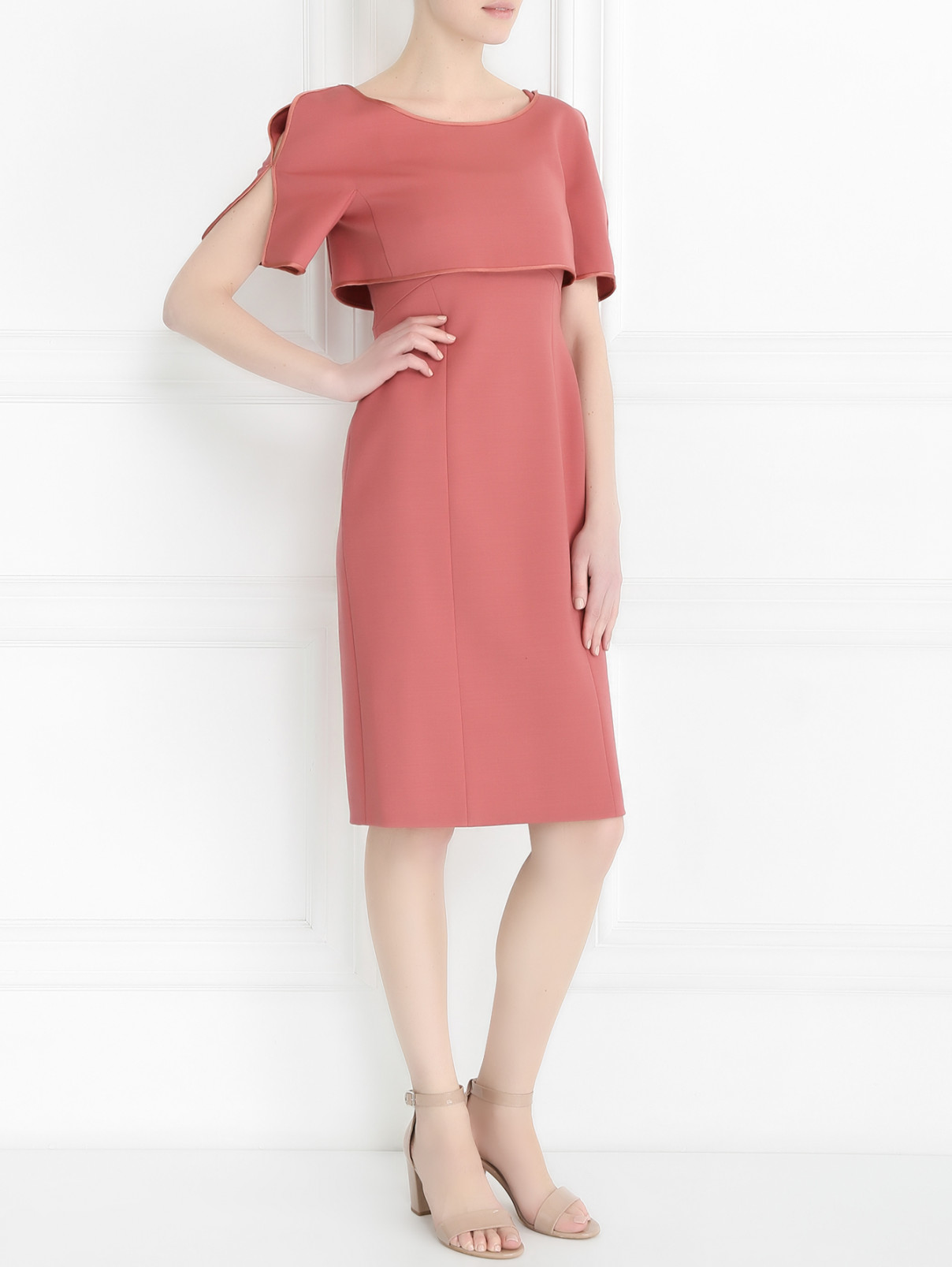 Платье из шерсти с накидкой Alberta Ferretti  –  Модель Общий вид
