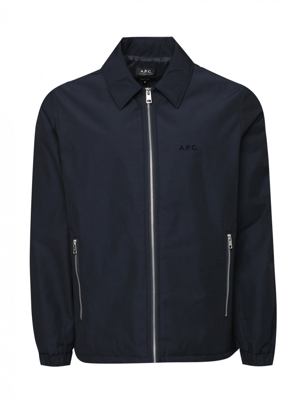 Куртка на молнии с карманами A.P.C.  –  Общий вид  – Цвет:  Синий
