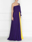 Платье ассиметричное из двухцветного шелка Carolina Herrera  –  МодельВерхНиз