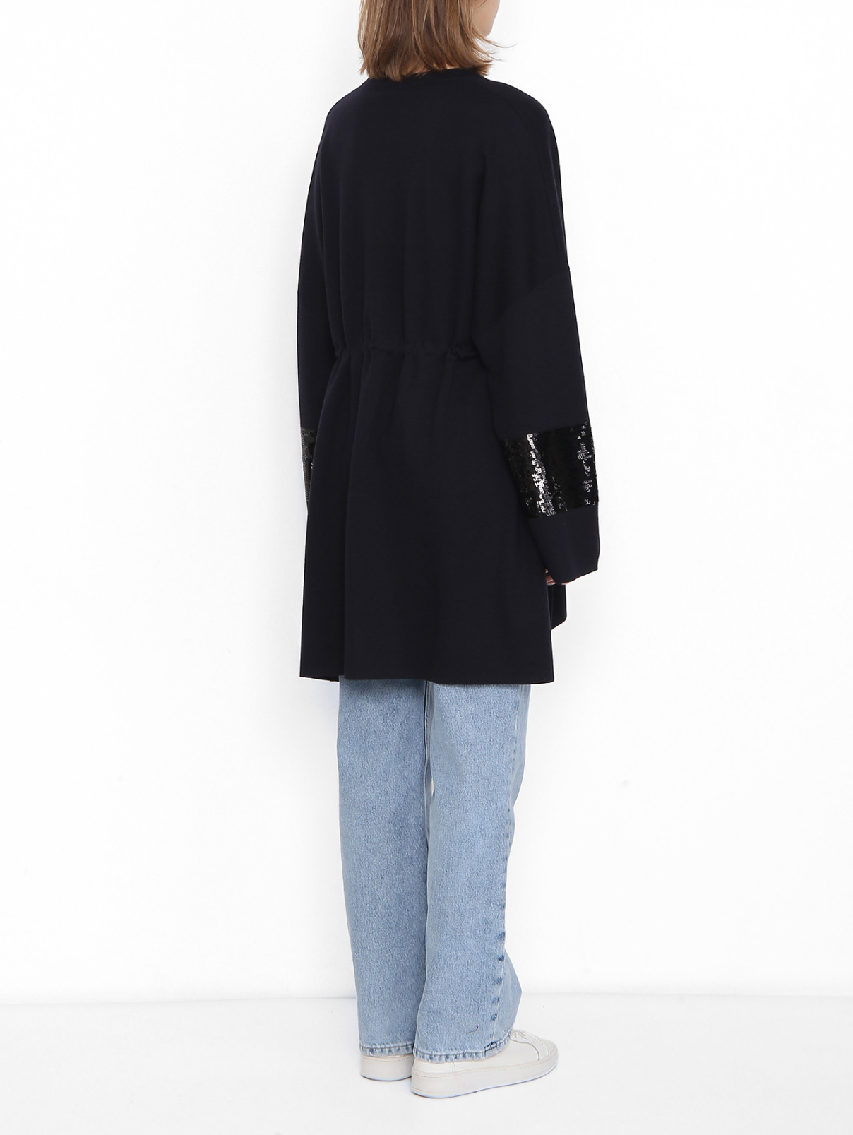 Трикотажный джемпер с декором Max Mara  –  МодельВерхНиз1  – Цвет:  Синий