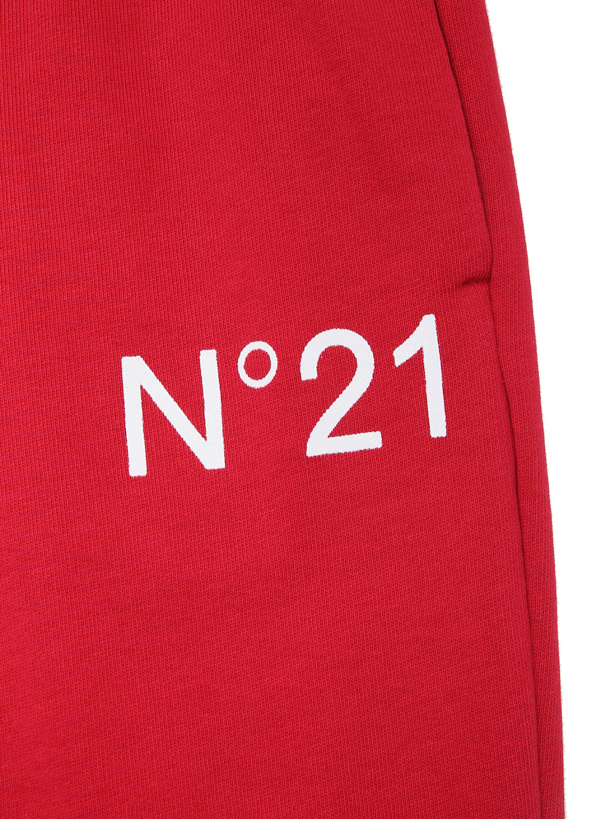 Брюки с принтом на резинке N21  –  Деталь  – Цвет:  Красный
