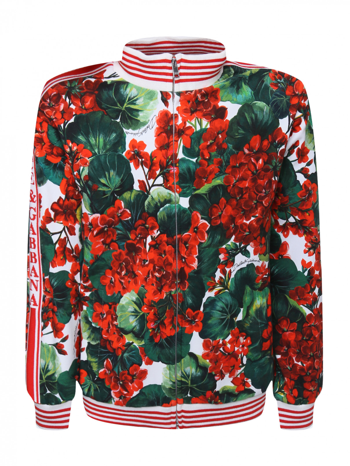 Толстовка хлопковая с цветочным узором Dolce & Gabbana  –  Общий вид  – Цвет:  Мультиколор