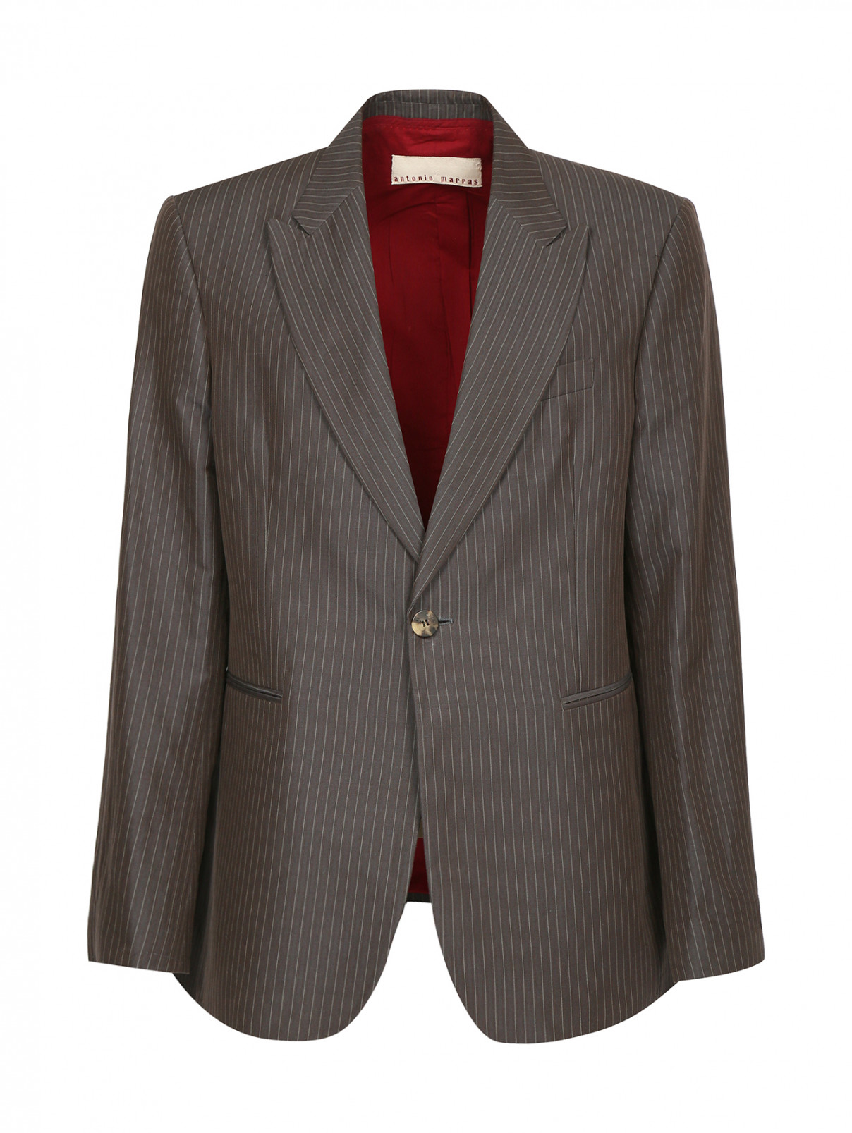 Пиджак из хлопка с узором "полоска" Antonio Marras  –  Общий вид  – Цвет:  Серый