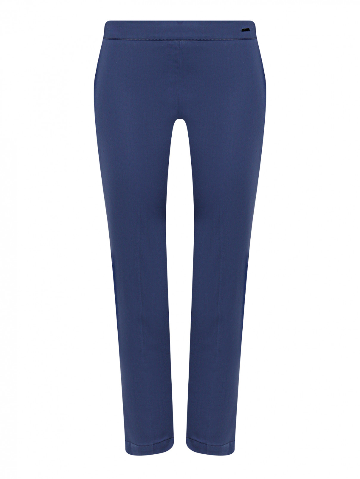 Укороченные брюки из хлопка Seventy  –  Общий вид  – Цвет:  Синий