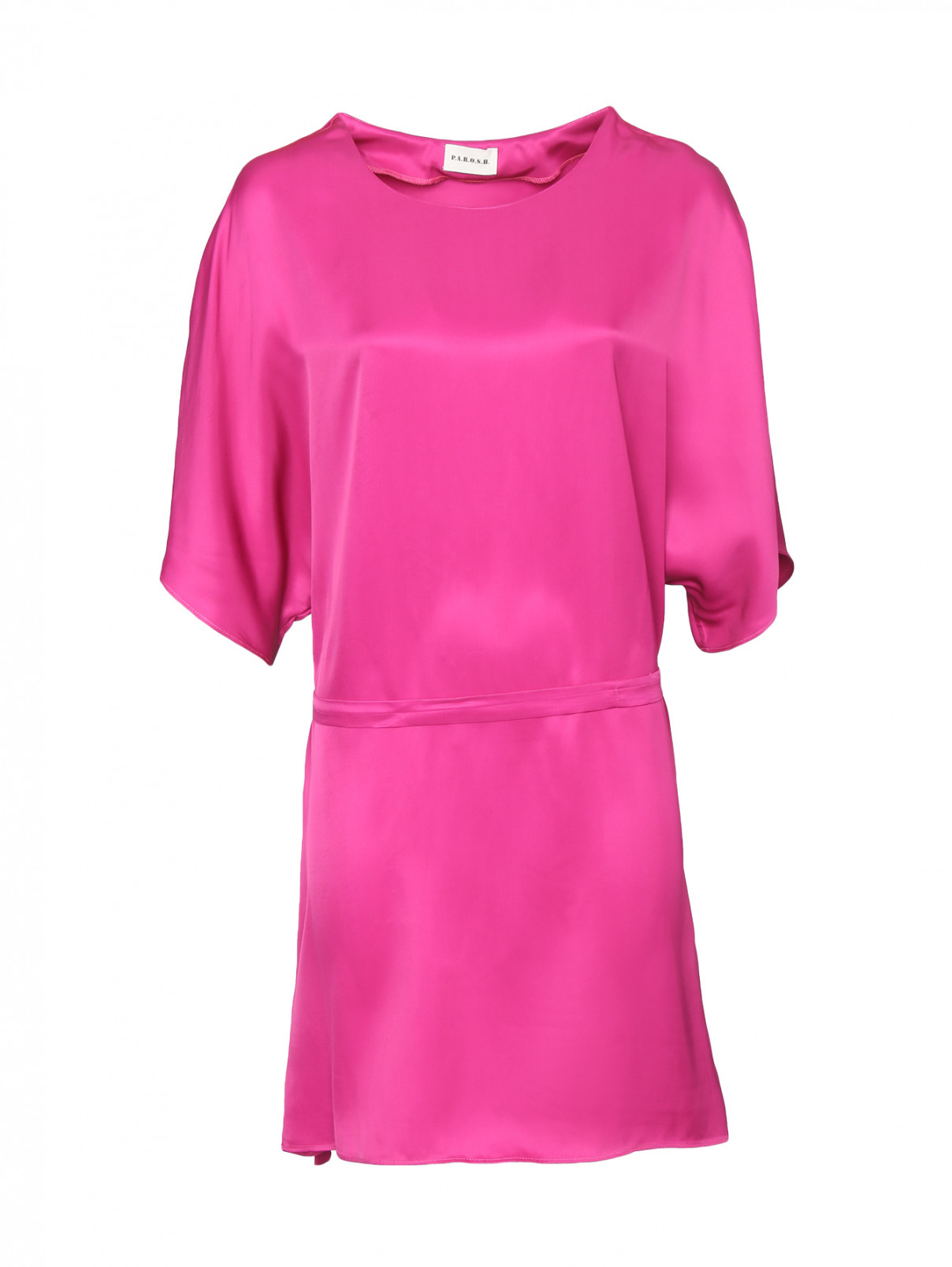 Мини-платье из вискозы P.A.R.O.S.H.  –  Общий вид  – Цвет:  Розовый