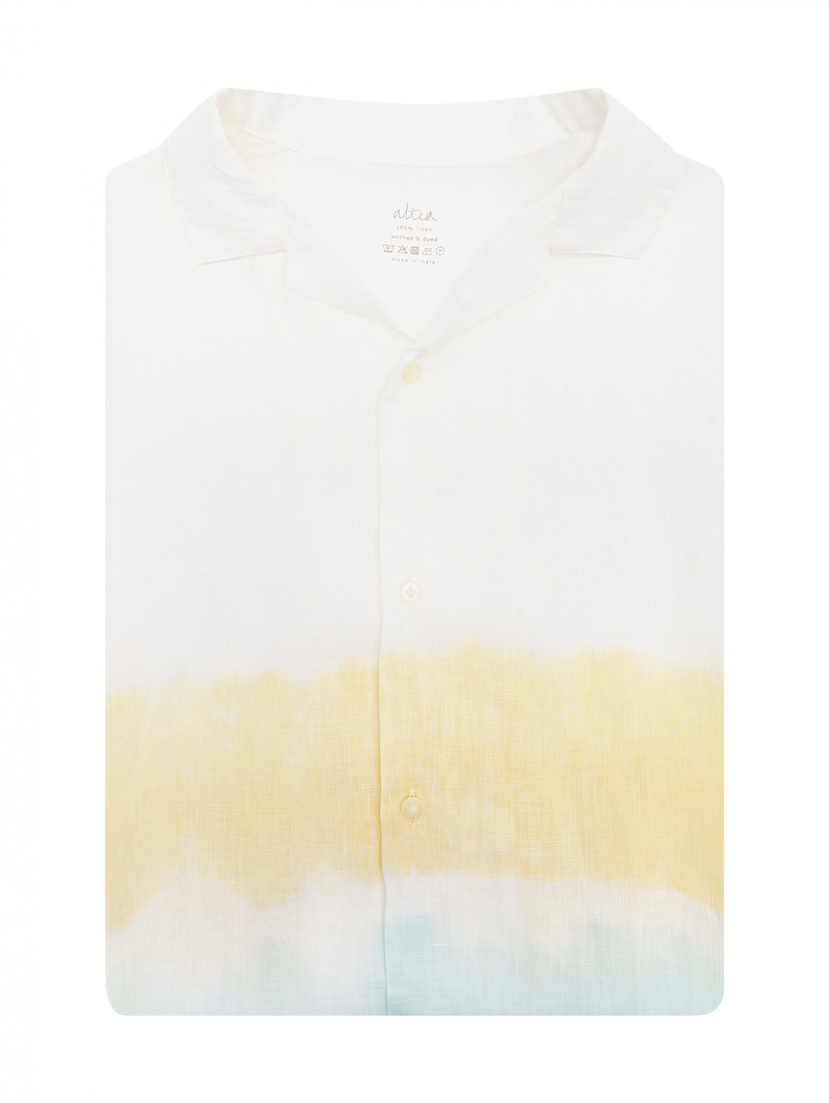 Рубашка изо льна с узором Altea  –  Общий вид  – Цвет:  Белый