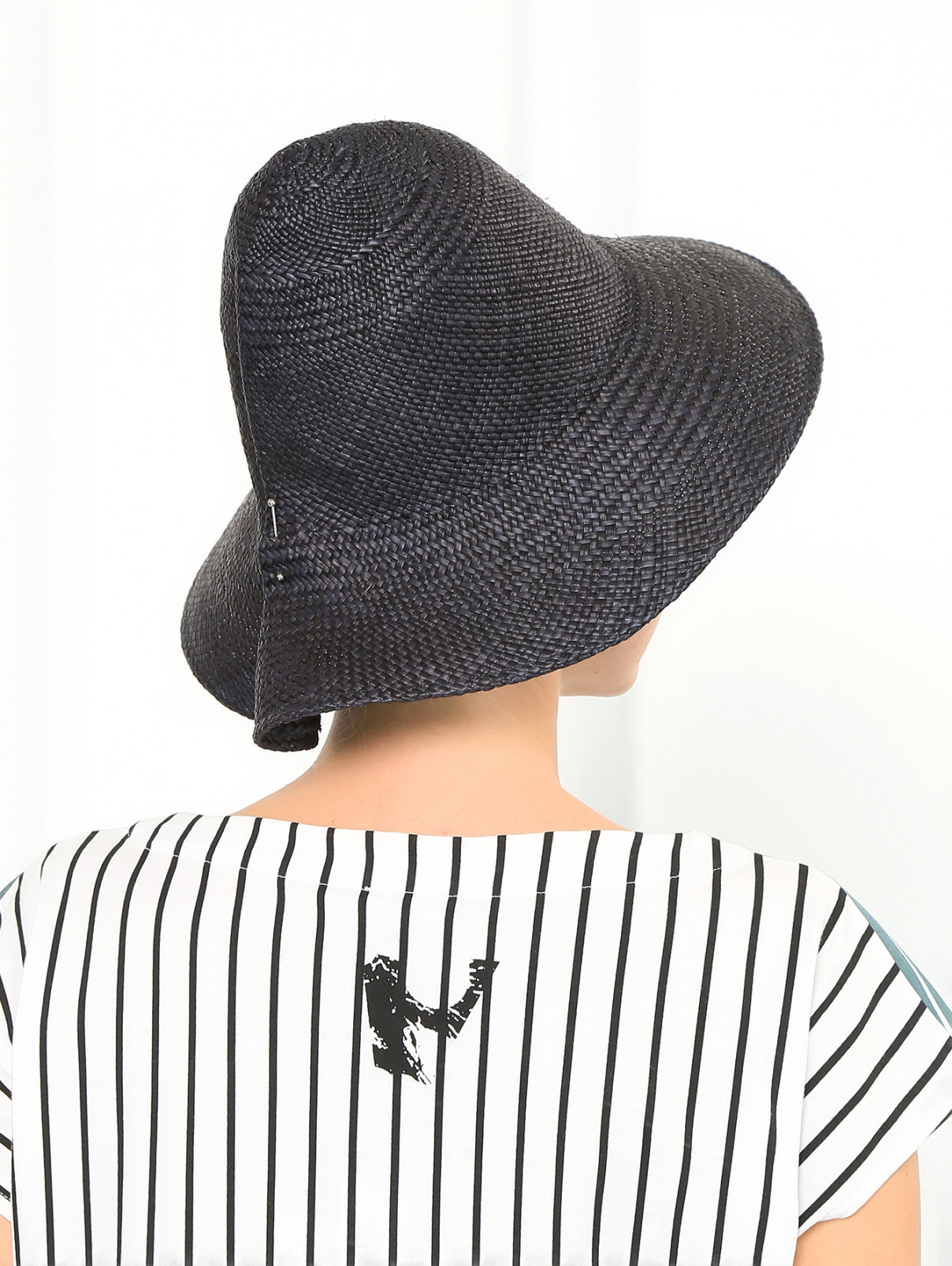 Шляпа из соломы с металлической фурнитурой Jil Sander  –  Модель Общий вид  – Цвет:  Черный